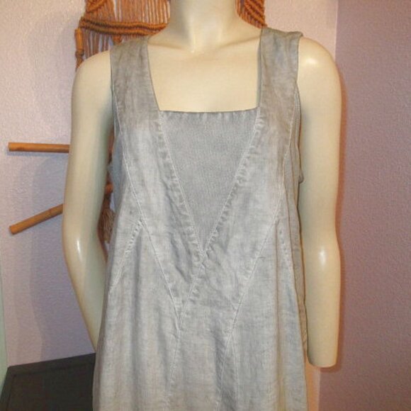Soft Surroundings Charlene Linen Midi Dress Size M Pockets Sleeveless High Low - Picture 2 of 12